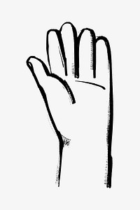 Raised hand gesture doodle illustration vector