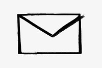 Letter envelope, email icon doodle illustration vector