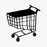 Shopping cart doodle illustration vector