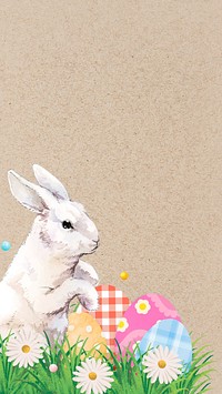 Easter bunny border iPhone wallpaper