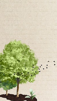 Lone tree border iPhone wallpaper