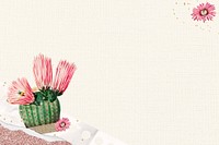 Beige cactus border background