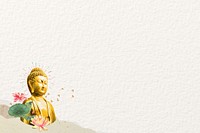 Beige paper textured background, Buddha statue border