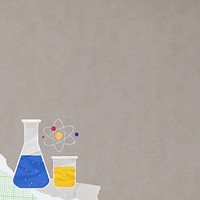 Science experiment border background, paper textured design