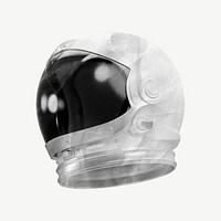 Astronaut helmet, paper craft collage element psd