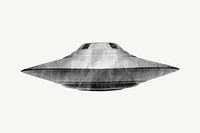 UFO spaceship, paper craft collage element psd