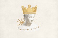 Greek Goddess queen statue, creative remix