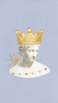 Greek Goddess queen statue iPhone wallpaper, creative remix