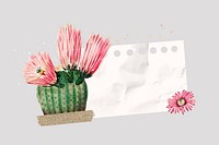 Cactus flower, ripped paper remix