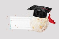 Graduate globe, ripped paper remix