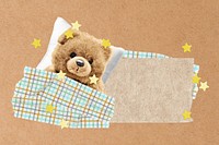 Cute teddy bear, ripped paper remix