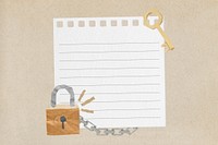 Lock and key, note paper remix
