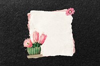 Pink cactus flower, note paper remix