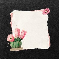 Pink cactus flower, note paper remix