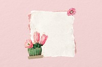 Pink cactus flower, note paper remix