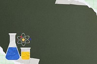 Science experiment border background, paper textured design