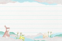 Easter bunny border background, paper textured design