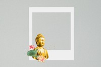 Buddha statue  instant film frame, creative remix