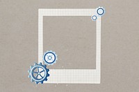 Business cogwheel  instant film frame, creative remix