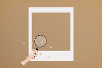 Magnifying glass  instant film frame, creative remix