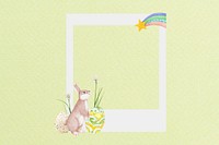 Easter bunny instant film frame, creative remix