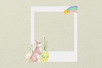 Easter bunny instant film frame, creative remix