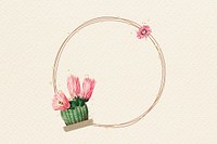 Cactus flower frame background