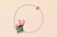 Cactus flower frame background