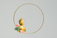 Buddha statue circle frame background