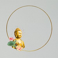 Buddha statue circle frame background