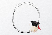 Graduate globe circle frame background