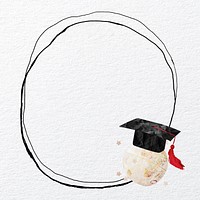 Graduate globe circle frame background