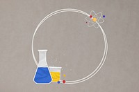 Science experiment circle frame background