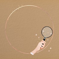 Magnifying glass circle frame background