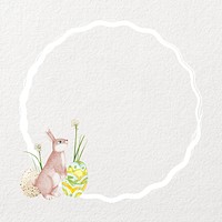 Easter bunny circle frame background