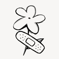 Flower bandage doodle illustration design