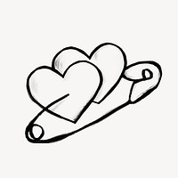 Hearts pin doodle illustration design