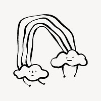 Rainbow clouds doodle illustration design