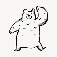 Big bear doodle illustration design