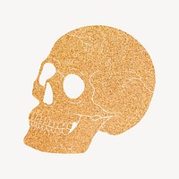 Golden skull, spiritual illustration, design resource