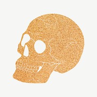 Golden skull, spiritual illustration psd