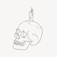 Skull outline, spiritual illustration, design resource