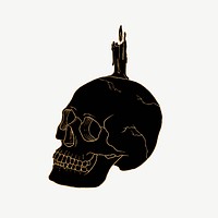 Aesthetic skull, spiritual illustration psd