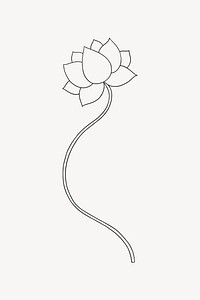 Lotus outline, spiritual illustration, design resource