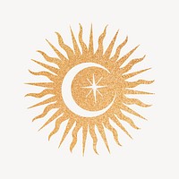 Moon sun, spiritual illustration, design resource