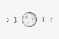 Moon phrase, spiritual illustration, design resource