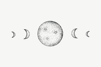 Moon phrase, spiritual illustration psd