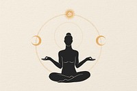 Moon yoga, spiritual illustration, design resource