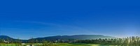 Golf course background, blue sky