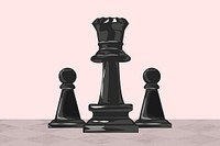 Chess pieces, aesthetic illustration, design resource